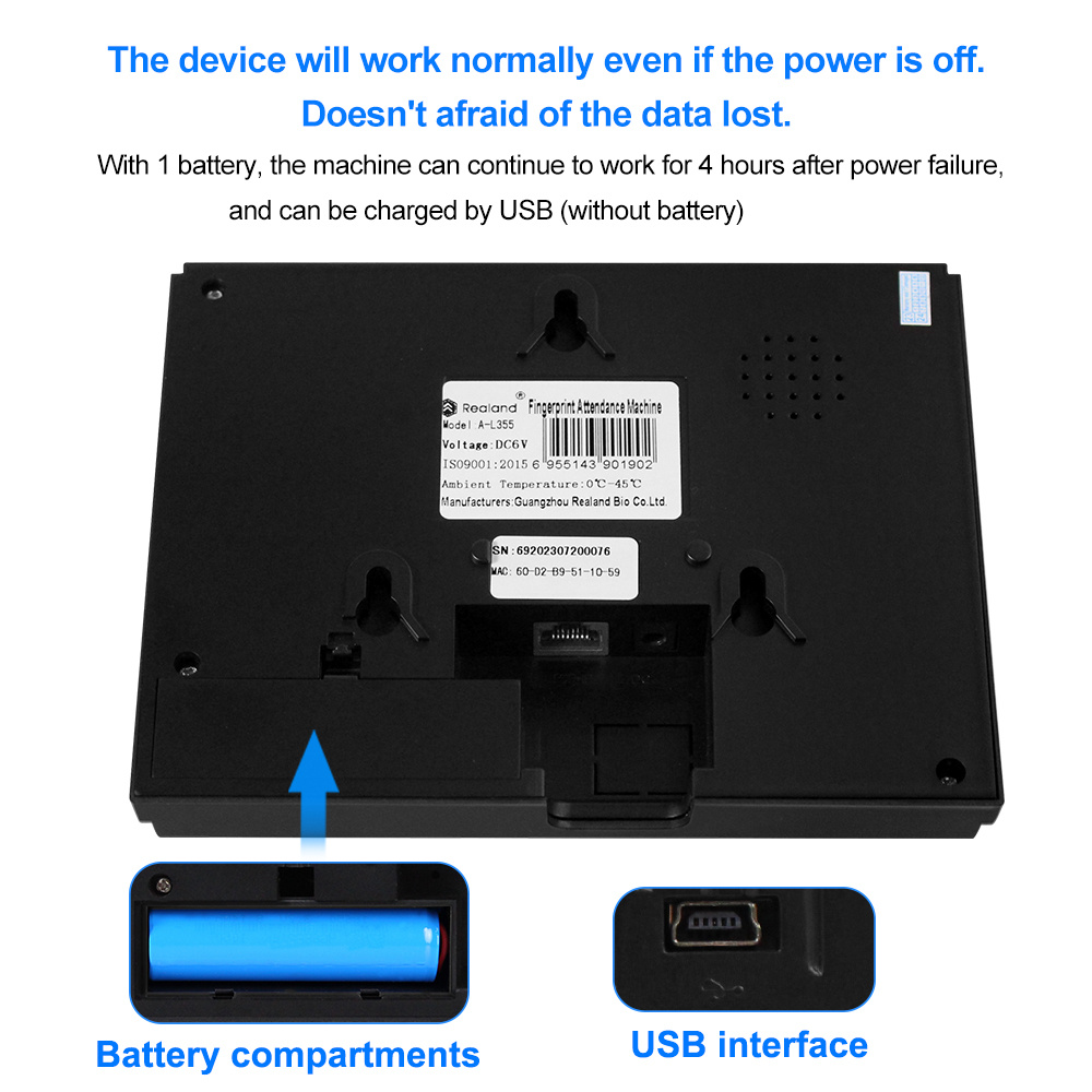 Yettao 2.8 polegadas wifi rfid biométrico impressão digital comparecimento do tempo tcp/ip usb escritório check-in sistema real e relógio de tempo software gratuito