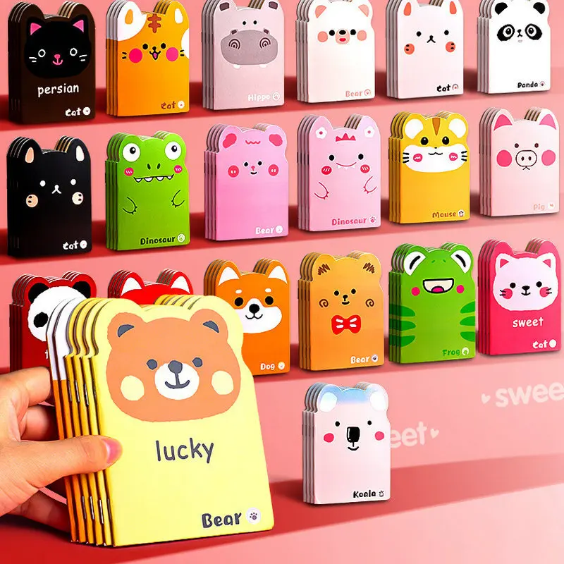 10/20/40 Uds A7 120X85mm Mini cuaderno de bolsillo bonito de dibujos animados cuaderno de notas diario portátil folleto de premio pequeño para niños 40Pagess/1 Uds
