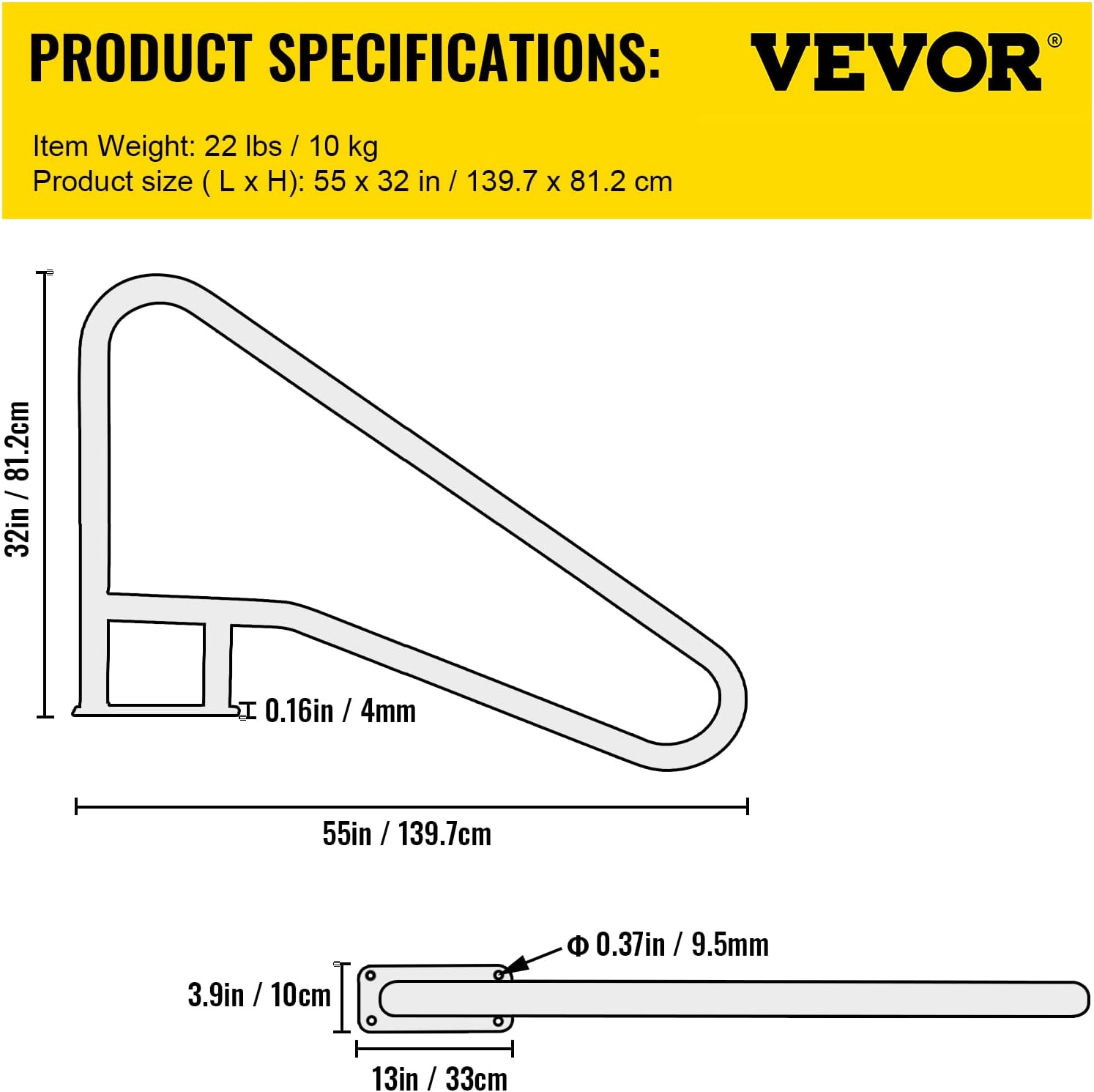 Pool Rail 55x32 Pool Railing 304 Stainless Steel 250LBS Load Capacity Silver Rustproof Pool Handrail Humanized Swimming