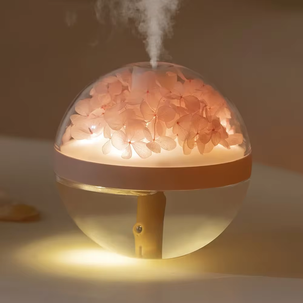 Humidificador de aire de 270ML, recargable por USB, Humidificador de hidratación para el hogar de 800mAh, generador de niebla con luz LED de Color, Humidificador de flores