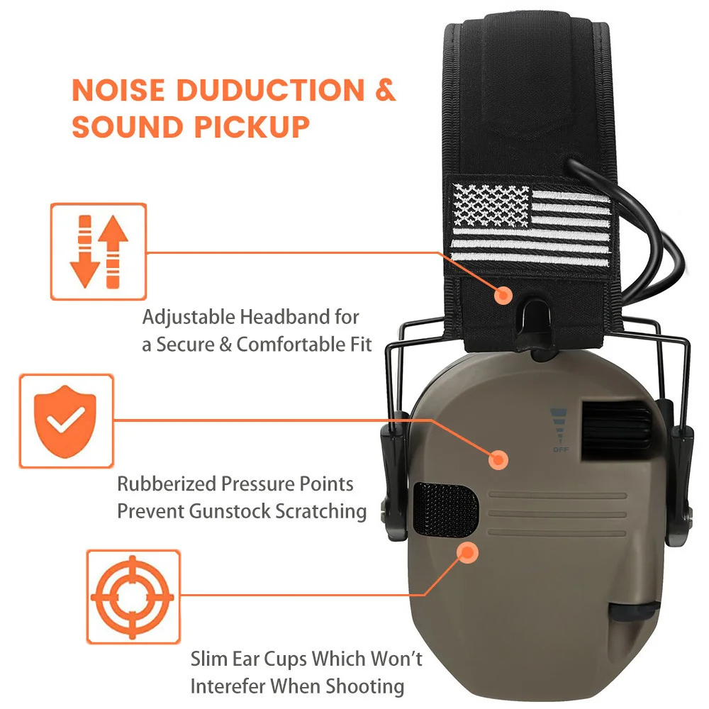 Тактическая электронная противошумная гарнитура для стрельбы с Bluetooth, охотничьи наушники, гарнитура для защиты слуха для звонков без рук