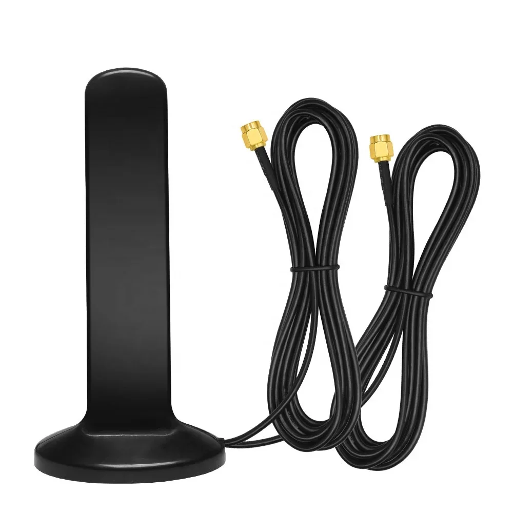 Antenna 2X2 MIMO 4G LTE 5G 12dBi Dual SMA maschio / TS9 / CRC9 Connettori Base magnetica 600-6000 MHz Omni Antenna a paletta impermeabile