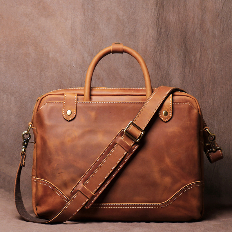 Vintage männer Aktentasche Aus Echtem Leder Männlichen Laptop Taschen männer Handtasche Business Büro Taschen Totes Taschen für Dokument