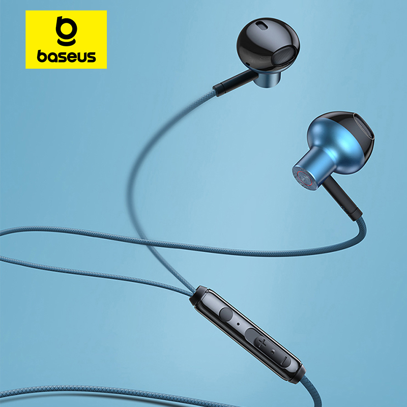Baseus H19 kabelgebundene Kopfhörer, 6D-Stereo-Bass-Kopfhörer, In-Ear-Headset mit 3,5-mm-Klinkenstecker und Mikrofon für Xiaomi Samsung iPhone 6-Ohrhörer