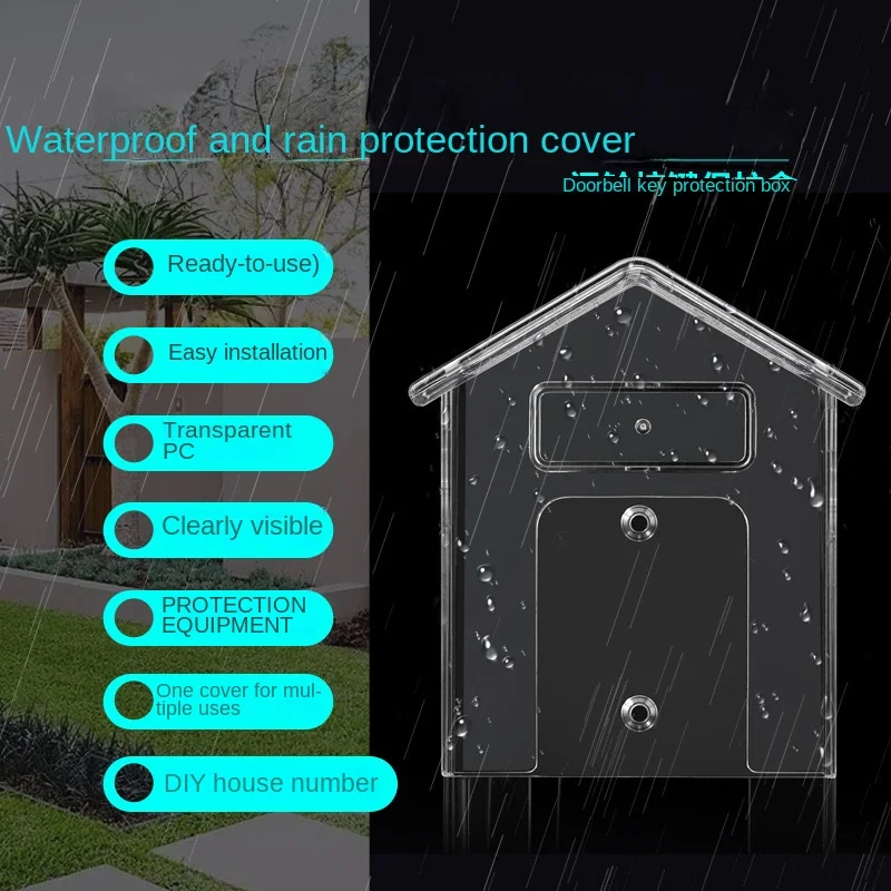 Capa à prova d'água para campainha sem fio, campainha inteligente, botão, transmissor, lançadores, chuva pesada, neve