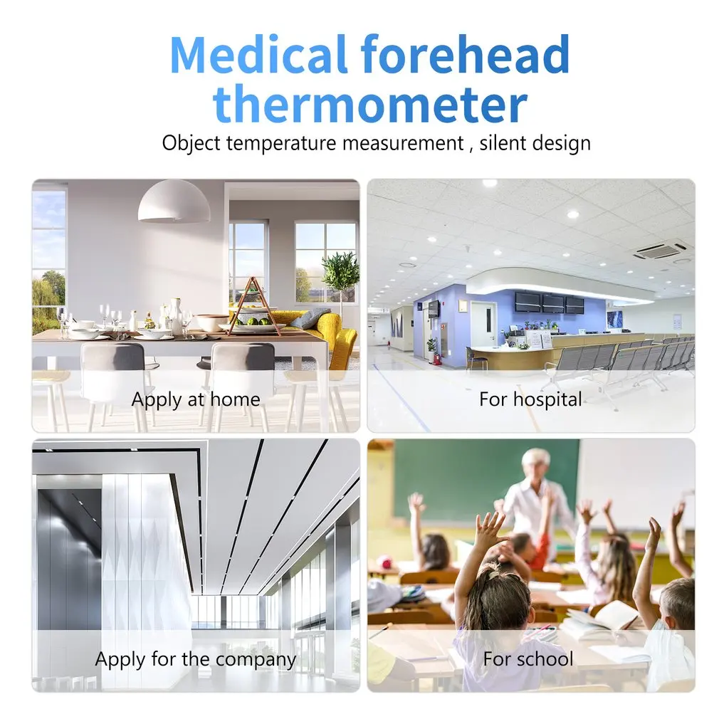 Termómetro infrarrojo para fiebre, termómetro médico Digital LCD para el hogar, termómetro láser sin contacto para temperatura corporal y oído