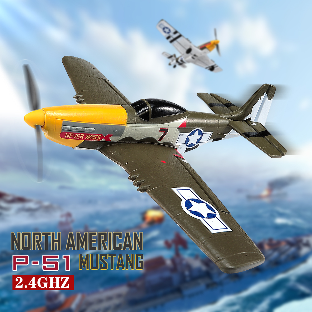 Neue P51 Mustang RC Flugzeug 2,4G 4CH 6 Achsen 410 MM Spannweite Schaum Kämpfer Ein Schlüssel Kunstflug RTF flugzeug Segelflugzeug Spielzeug Geschenke