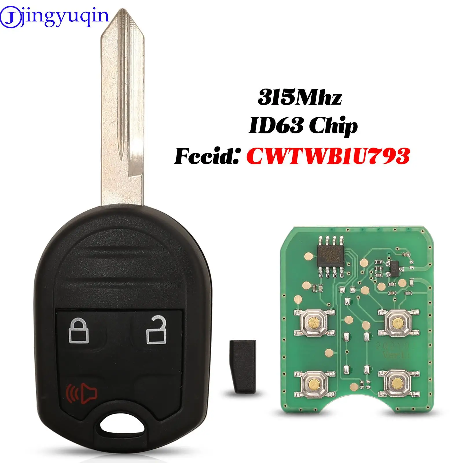 Jingyuqin chave remota de carro para Ford Expedition Explorer Taurus Flex 315 MHz com chip 4D63-80bit FCCID: CWTWB1U793/OUCD 6000022