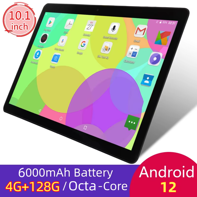 Новый 10,1-дюймовый планшет Android 12 QP10 MTK8183, восьмиядерная двойная камера, 4 ГБ ОЗУ, 128 ГБ ПЗУ, 1280x800, Wi-Fi, Bluetooth, 6000 мАч, Type-C