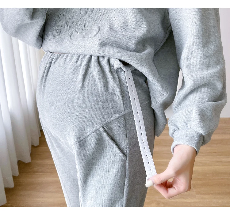 Conjuntos de ropa de maternidad de algodón para mujeres embarazadas, sudadera con pantalones de vientre, trajes deportivos informales, primavera y otoño, 209