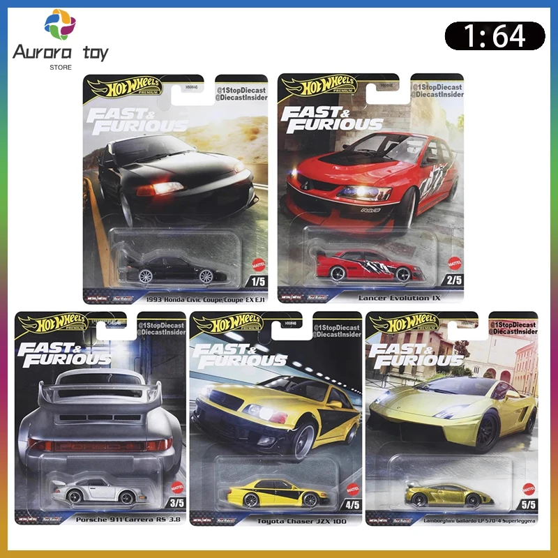 2025 New Hot Wheels FAST & FURIOUS Модель автомобиля 1/64 Lamborghini Porsche Honda Toyota Коллекция моделей легкосплавных автомобилей Модель игрушки в подарок