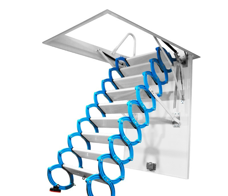 Schody Teleskopowe Poddaszczowe Półautomatyczne Tytanowo-Magnezowo-Węglowa Stal Wille Wzmocnione Duplex Domowe Niewidoczne Wewnętrzne