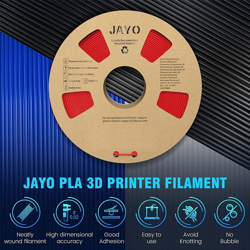 JAYO 3D-Drucker PLA/PETG/PLA PLUS /PLA META /SEIDE/ASB Filament 1,75 mm 2 Rolle 1,1 kg/0,65 kg 3D-Drucker-Filament für 3D-Drucker