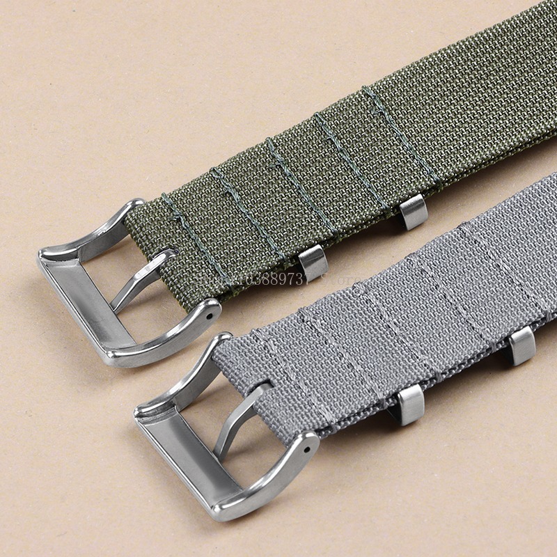 男性と女性のためのミリタリーリブストラップ、ユニバーサルナイロンウォッチバンド、スマートウォッチ交換ブレスレット、ファブリックスポーツリストベルト、18mm、22mm、20mm