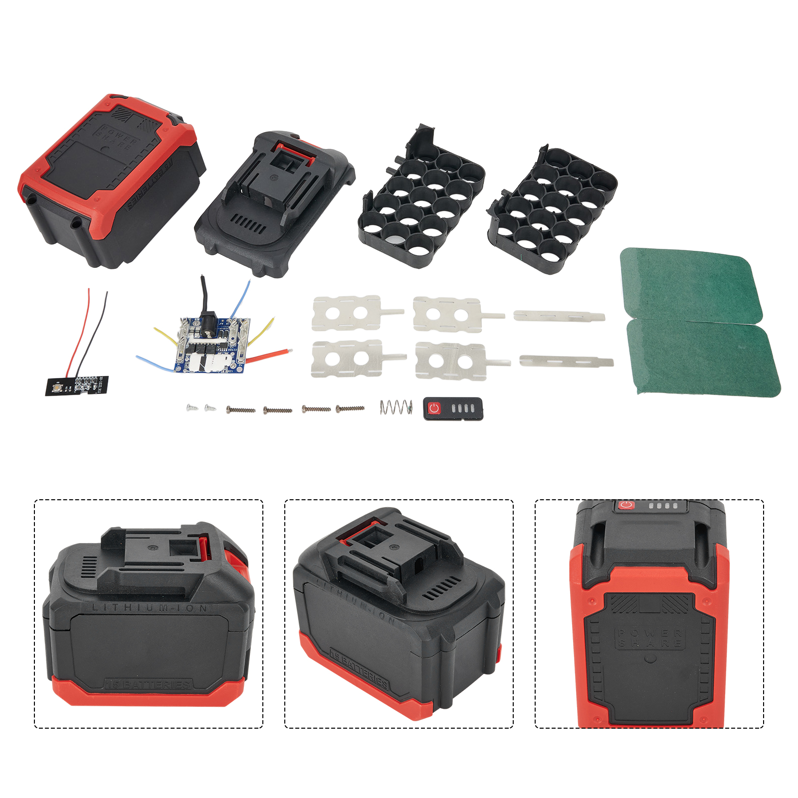 10/15/20 Cores Plastic Battery Case Storage Box Shell PCB Charging Board For Makita Battery Case Power Tool Accessories