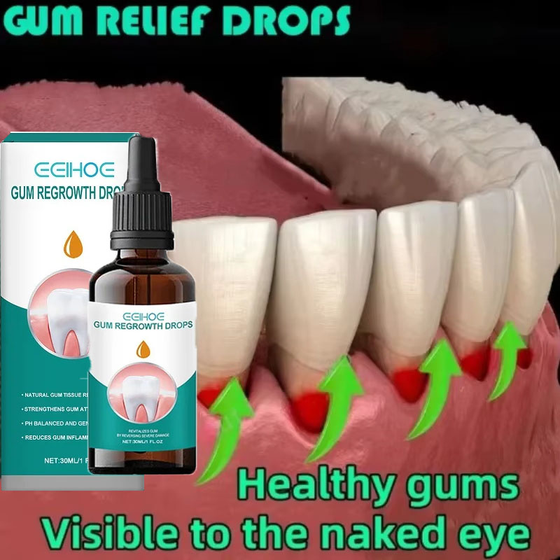 Quickly Repair Gum Serum Relieve Receding Gum Regrowth Drops Teeth Whiten Remove Yellow Plaque Stains Decay Toothache Toothpaste