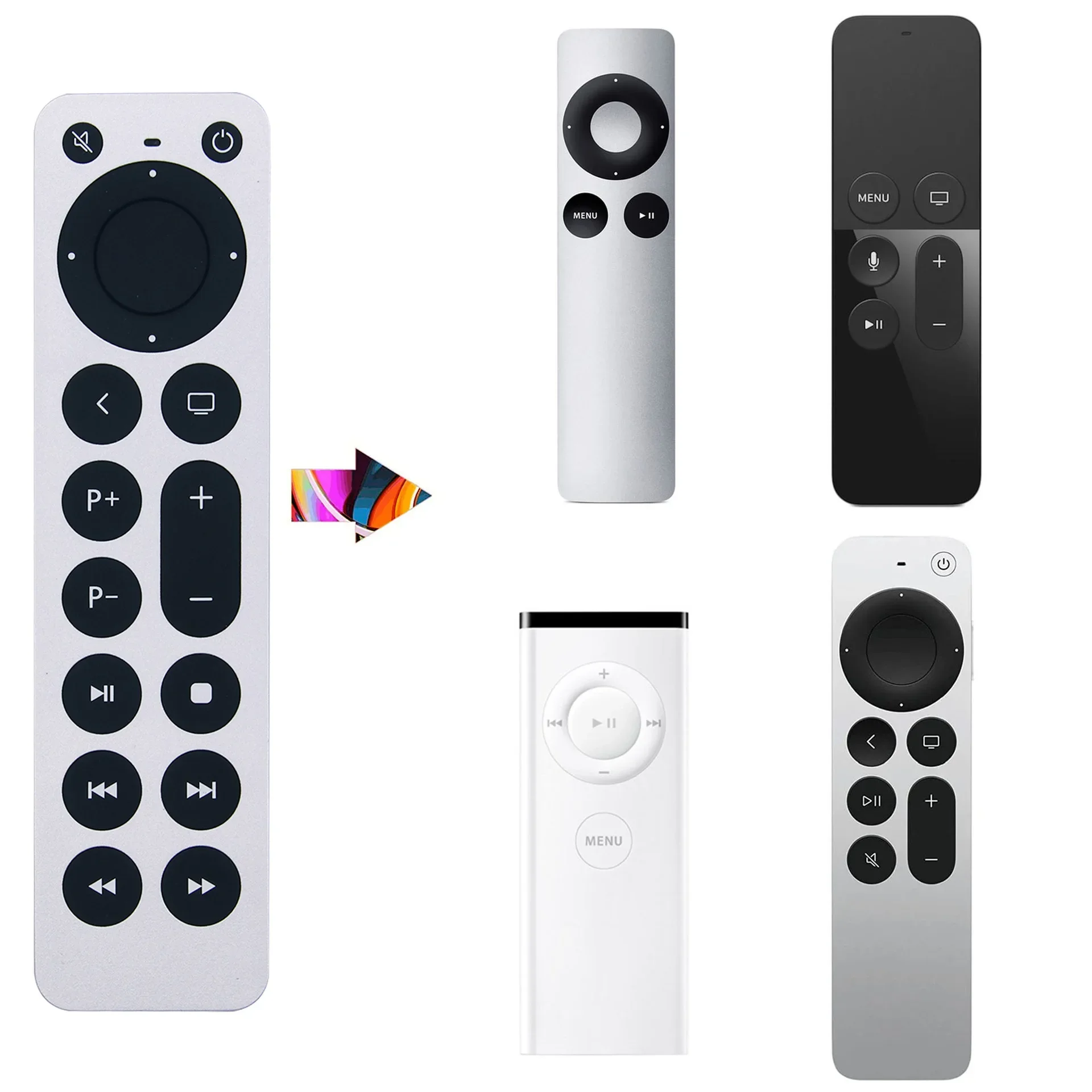 Mando a distancia de repuesto para Apple TV 4K/Gen 1 2 3 4/HD A2843 A2737 A2169 A1842 A1625 A1427 A1469 A1378 A1218 (sin voz)