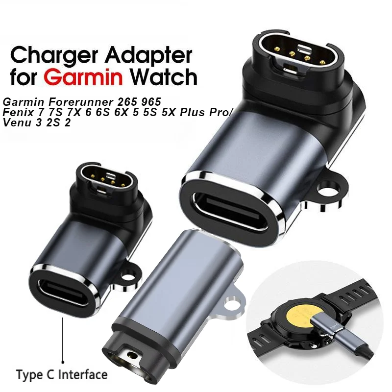 Voor Garmin Fenix 8 7 7S 7X6S 6 Forerunner 955 965 Quatix USB-C Oplader smartwatch Oplader Adapter Garmin Oplaadkabel Adapter
