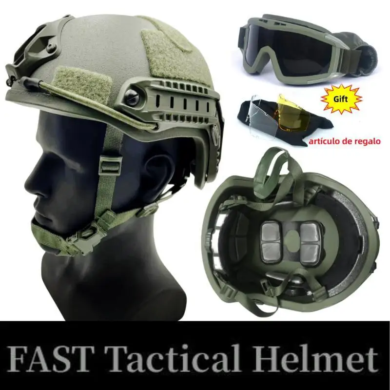 casco balístico， Casco táctico Kevla, balísticas ACH de corte alto,gafas tácticas， alta calidad, NIJ IIIA, casco antibalas rápido ，