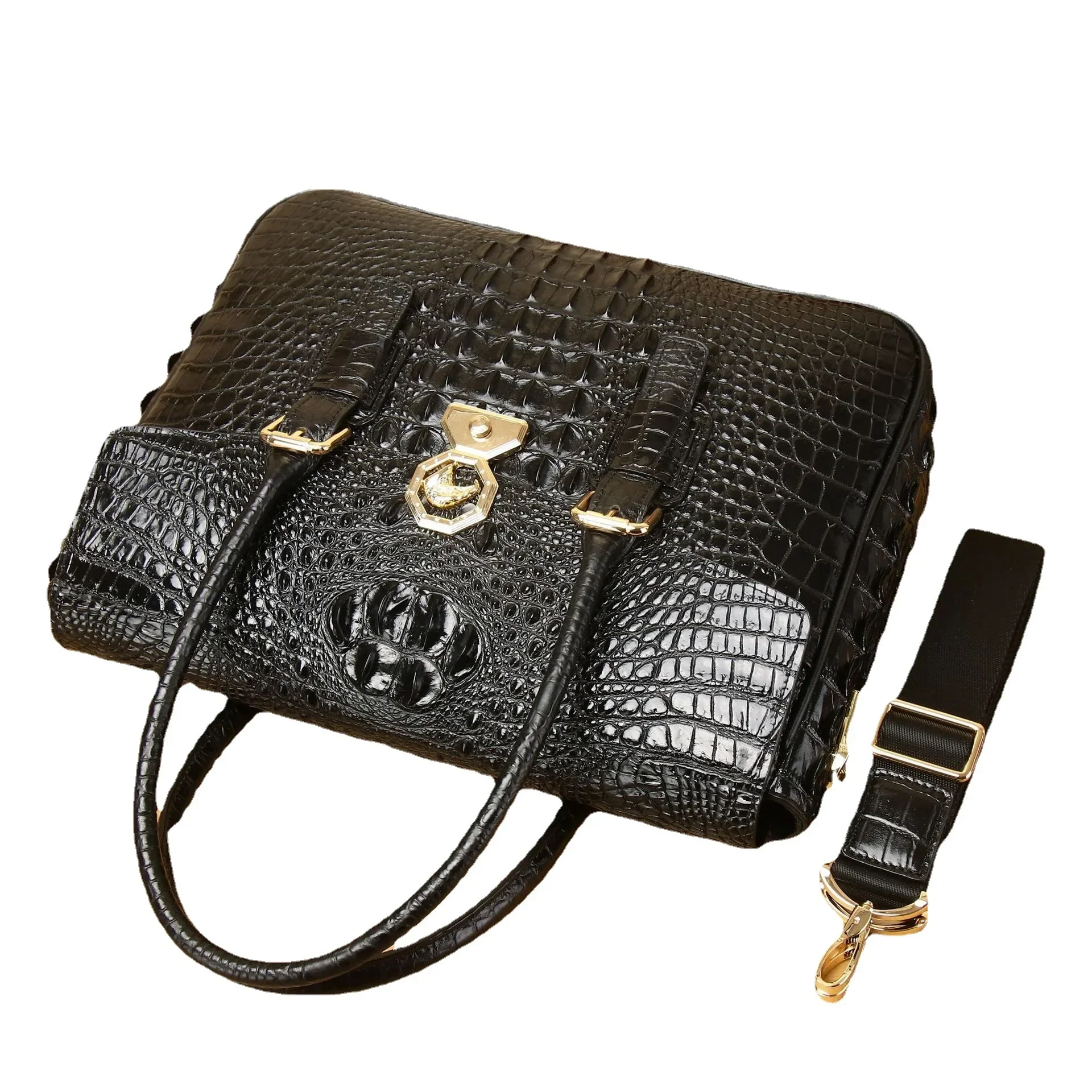 2025 New alligator Laptop Bags Cow Genuine Leather Men's Briefcase Luxury Brand Male Handbags Men Messenger 14 Inch Computer Bag