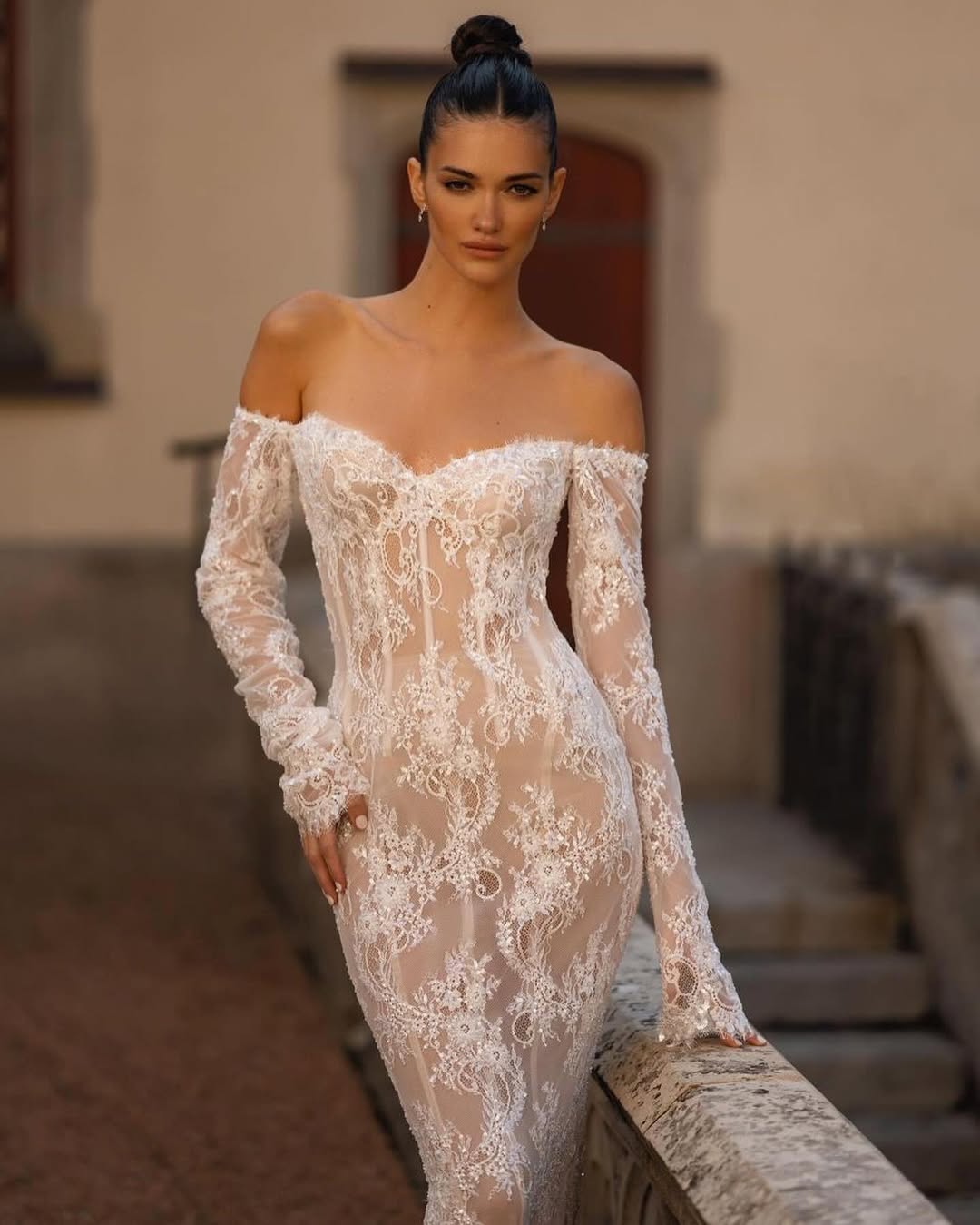 Sexy Long Sleeves Full Sleeves Full Lace Handmade Beaded Sheath/Mermaid Wedding Dresses Custom Made 2026 Vestido De Noival