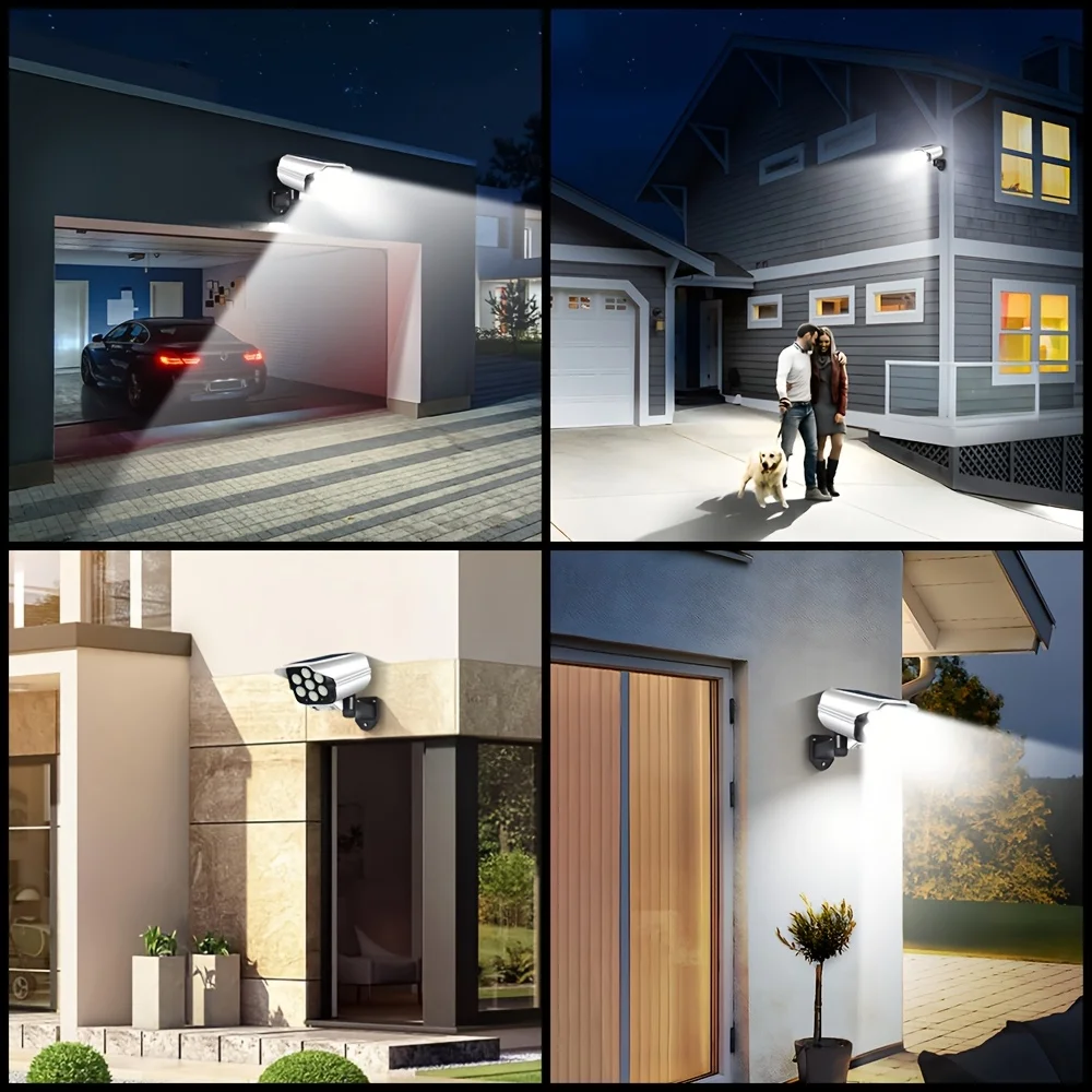 Sensore di movimento esterno Luci solari 2000 lumen 77LED Sensore di movimento solare Luce a LED Telecamera esterna Proiettori di sicurezza wireless
