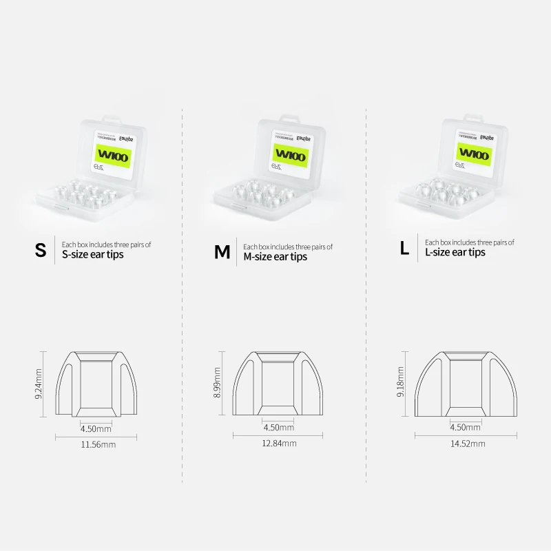 EPZ M100 Almohadillas para los oídos S/M/L Almohadillas universales de silicona líquida para auriculares intrauditivos IEM Auriculares Bluetooth (3 pares)