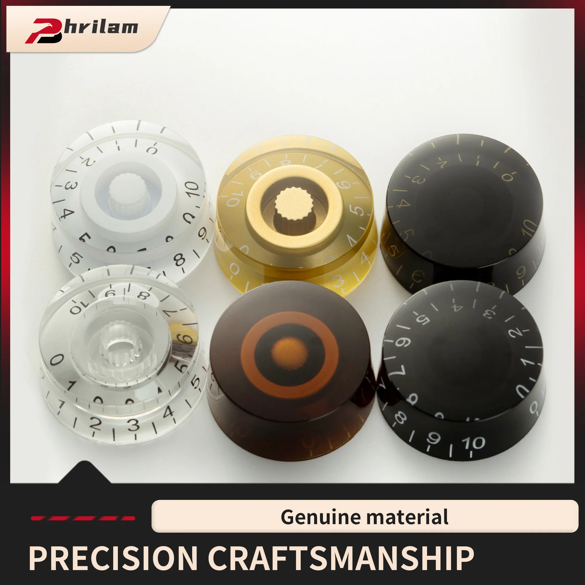 PHRILAM Inch USA LP Guitar Speed Knobs Fine 18-Spline Tone Volume Control Knobs for USA Les Paul  Electric Guitar