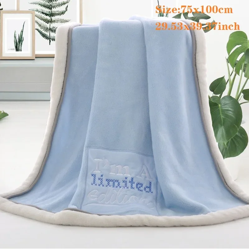 아기 담요 신생아 만화 자수 플란넬 아기 담요 어린이 소년 소녀 Swaddle Wrap 유아 유모차 커버 담요