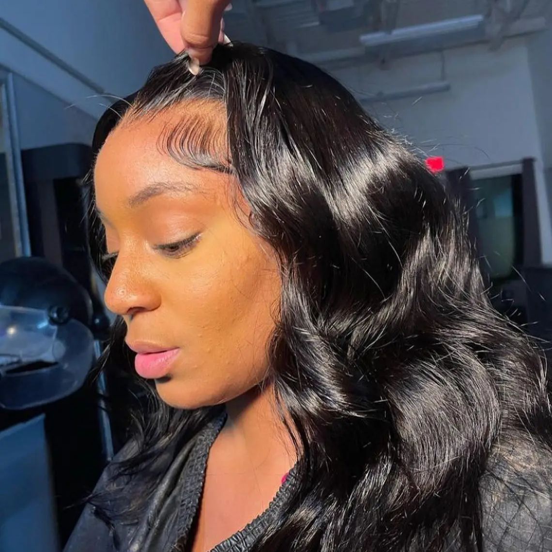 ブラジル実体波レースフロントかつら黒人女性のための、人毛ウィッグ、13 × 4 hd、13 × 6、30 "、32"