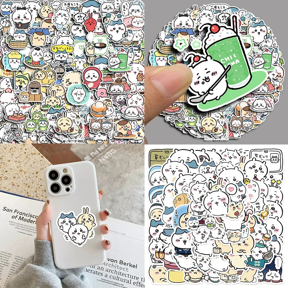 60/100 Stück Kawaii Anime Chiikawa Spielzeug Aufkleber Cartoon Hachiware Usagi Skateboard Laptop Handy Becher Dekorative Aufkleber Geschenke