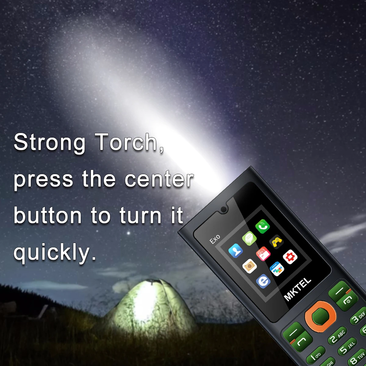MKTEL EXO Feature Phone Senior Mobile Phone Dual SIM Dual Standby 1.77 "Display GSM MP3 MP4 Radio FM forte torcia altoparlante