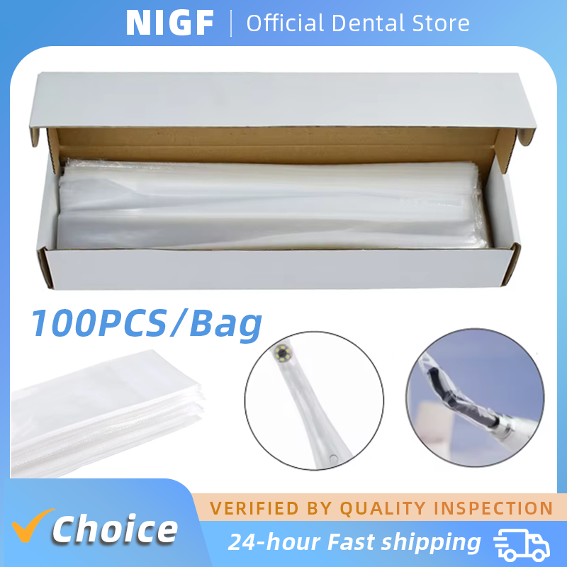 100 ชิ้น/กล่องทันตกรรมทิ้ง Light Guide Rod ป้องกันฟิล์ม Sheath สําหรับ Curing Light Sticks