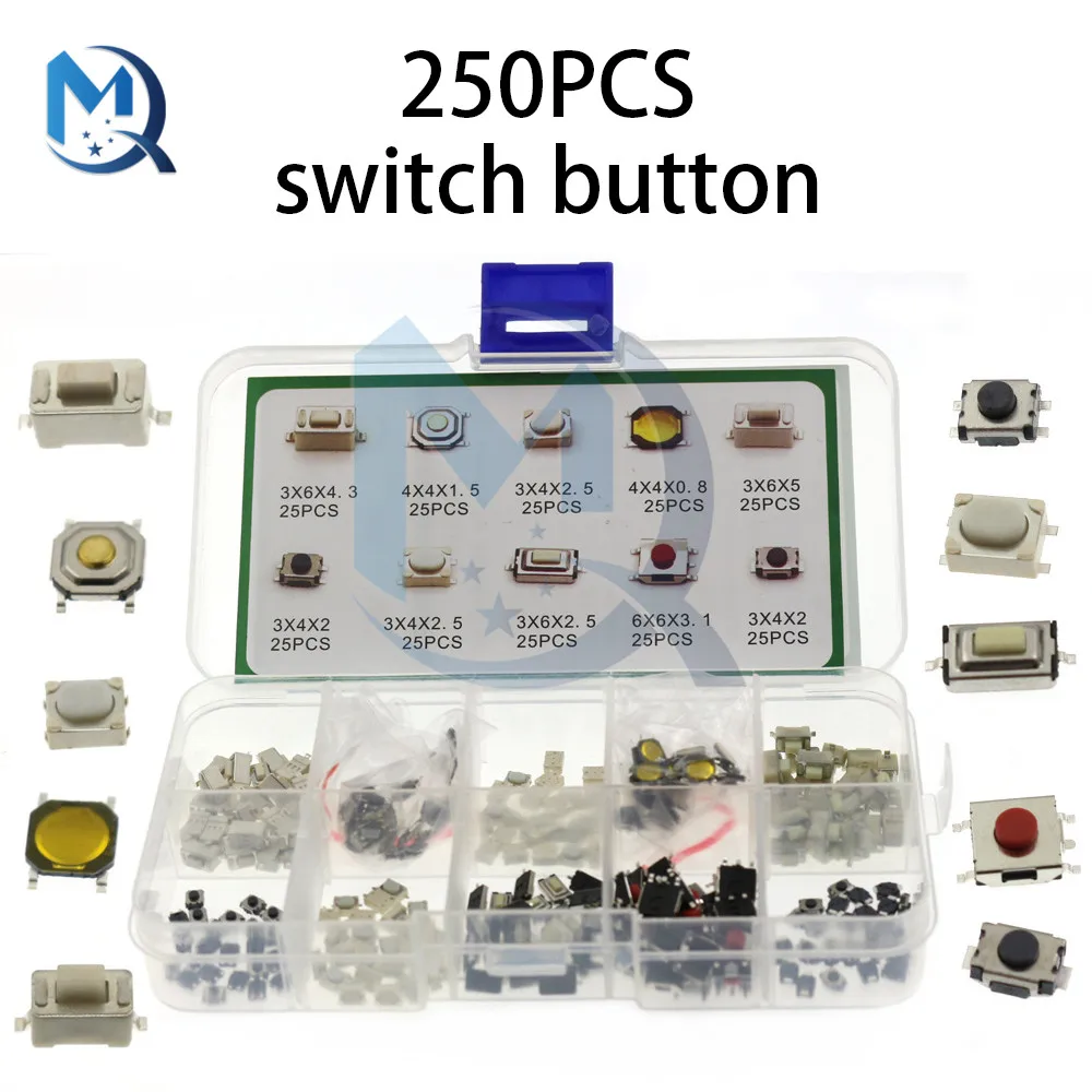 Box 10 modello SMD Kit interruttore a pulsante tattile Tablet telecomando per auto Micro chiave momentanea Touch Switch Set assortimento