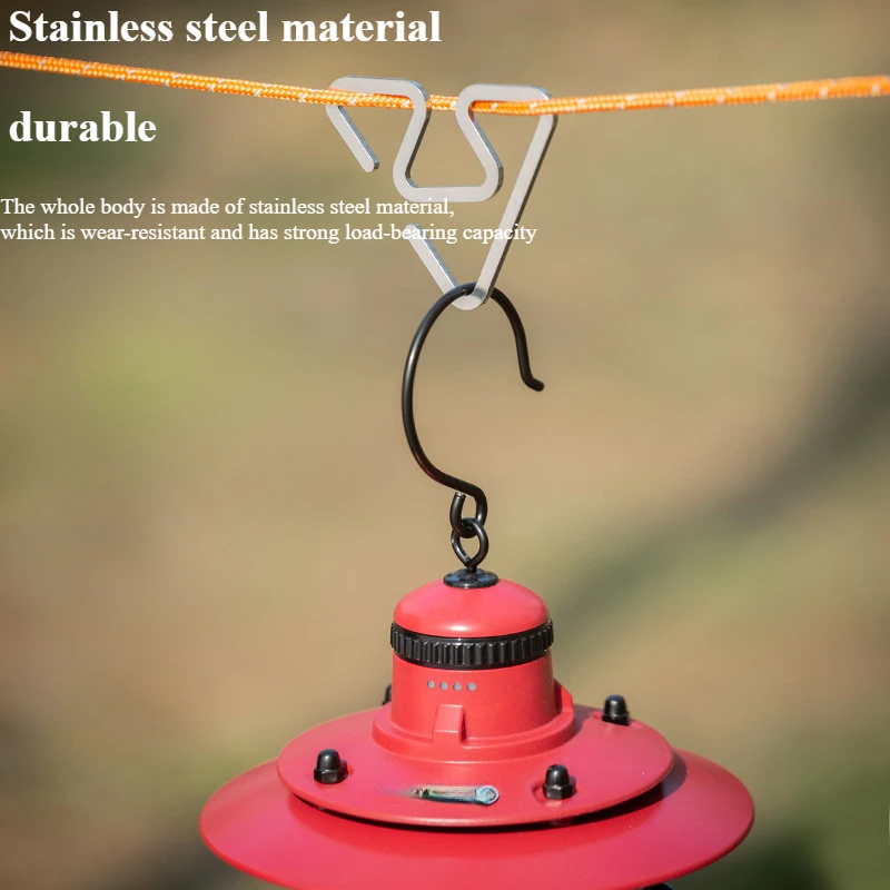 1pc Outdoor stainless steel hooks are not easy to slide ultra light multifunctional lightweight camping accessories and tools