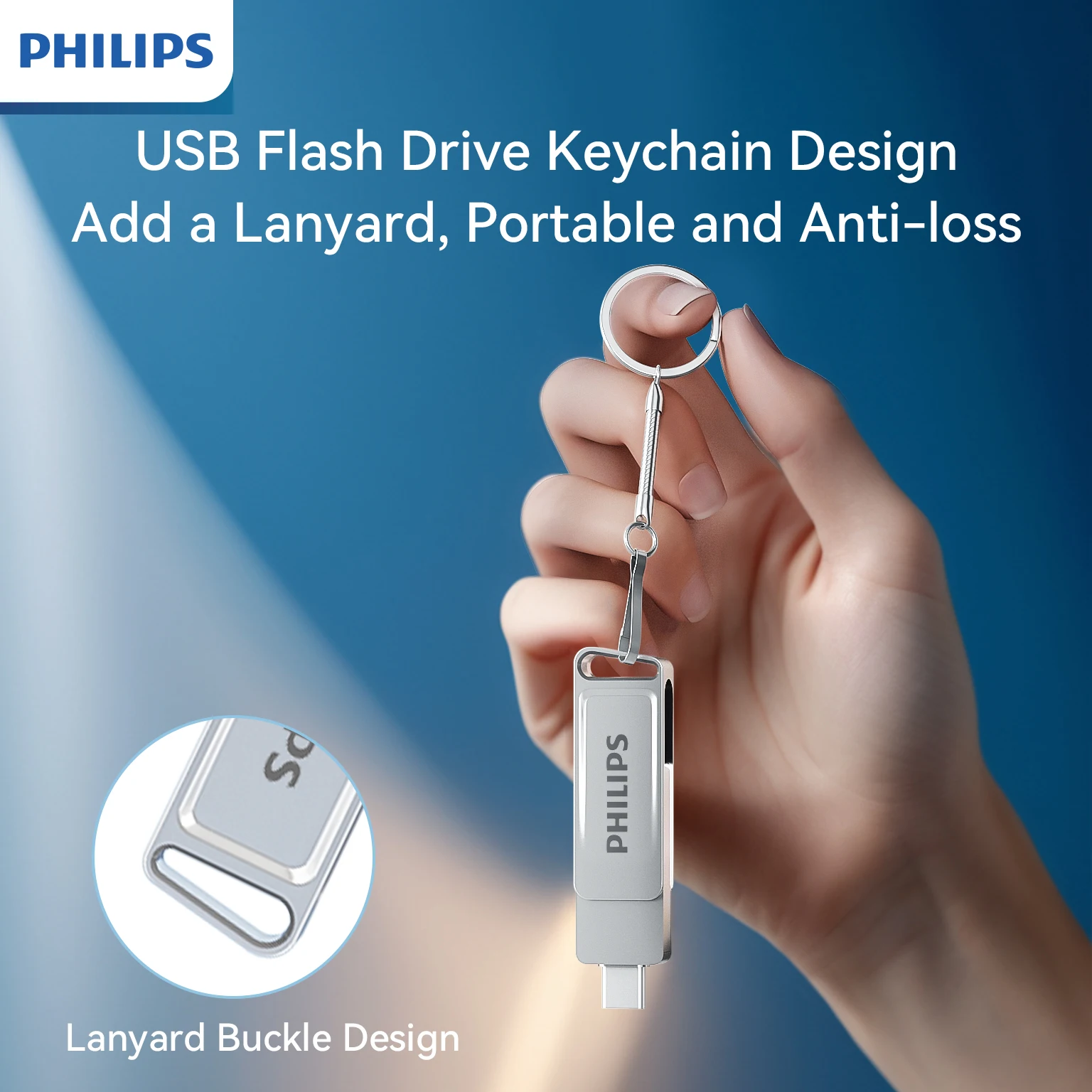 PHILIPS USB3.2 แฟลชไดรฟ์ Type C 256GB 128GB 64GB 32GB Pendrive High-Speed Dual Memory Stick (สําหรับสมาร์ทโฟนแล็ปท็อป)