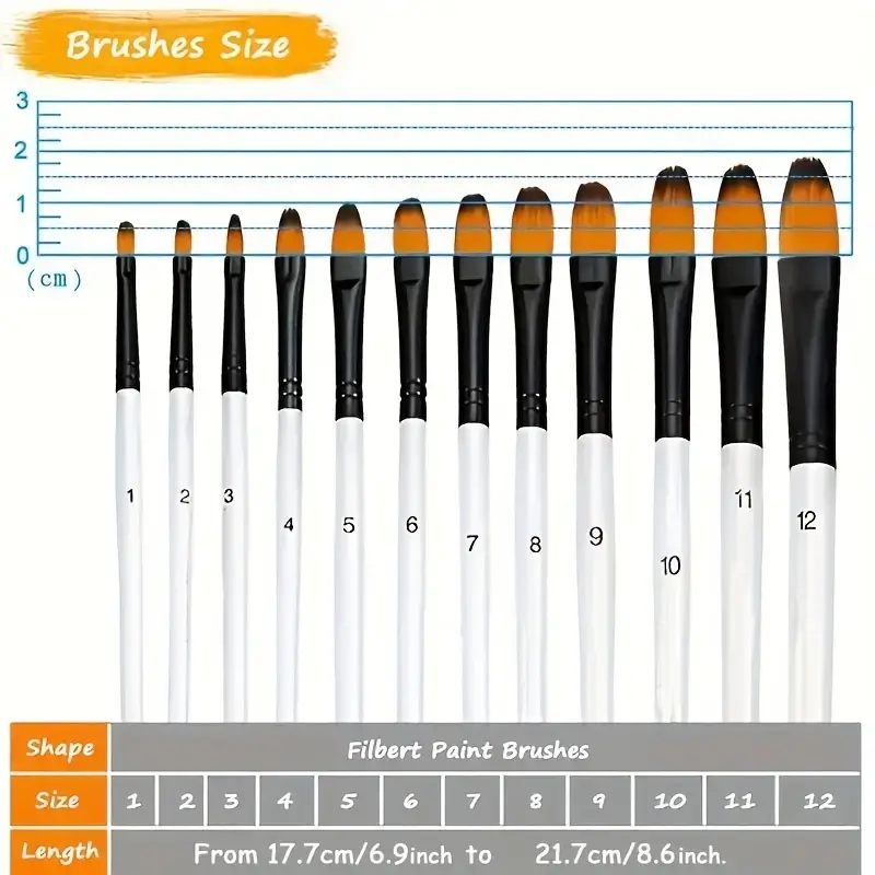 12 stuks nylon haar houten handvat aquarel kwast pennenset voor leren diy olie acryl schilderij kunst penselen benodigdheden