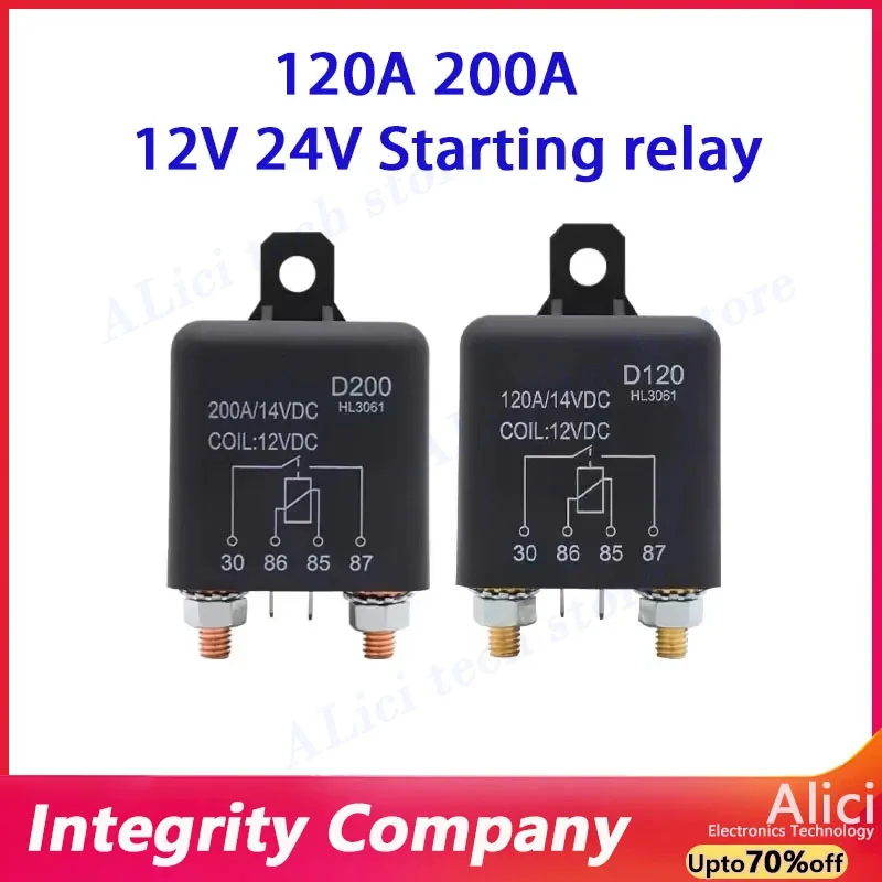200A high current car relay 120A 200A 250A DC start 12V 24V battery power supply modification for a long time