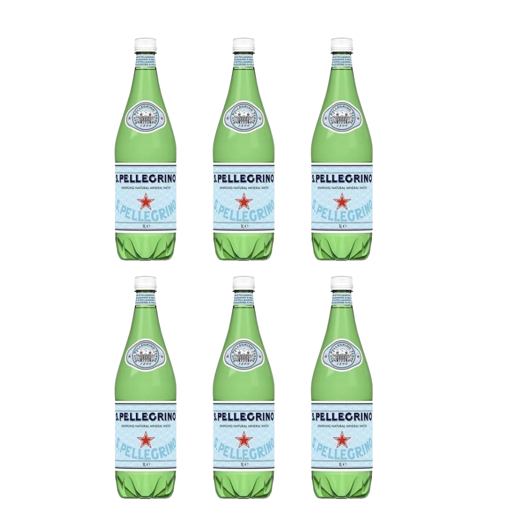 Italienisches kohlensäure haltiges Wasser Frizzante 6 x 1l-san pellegrino