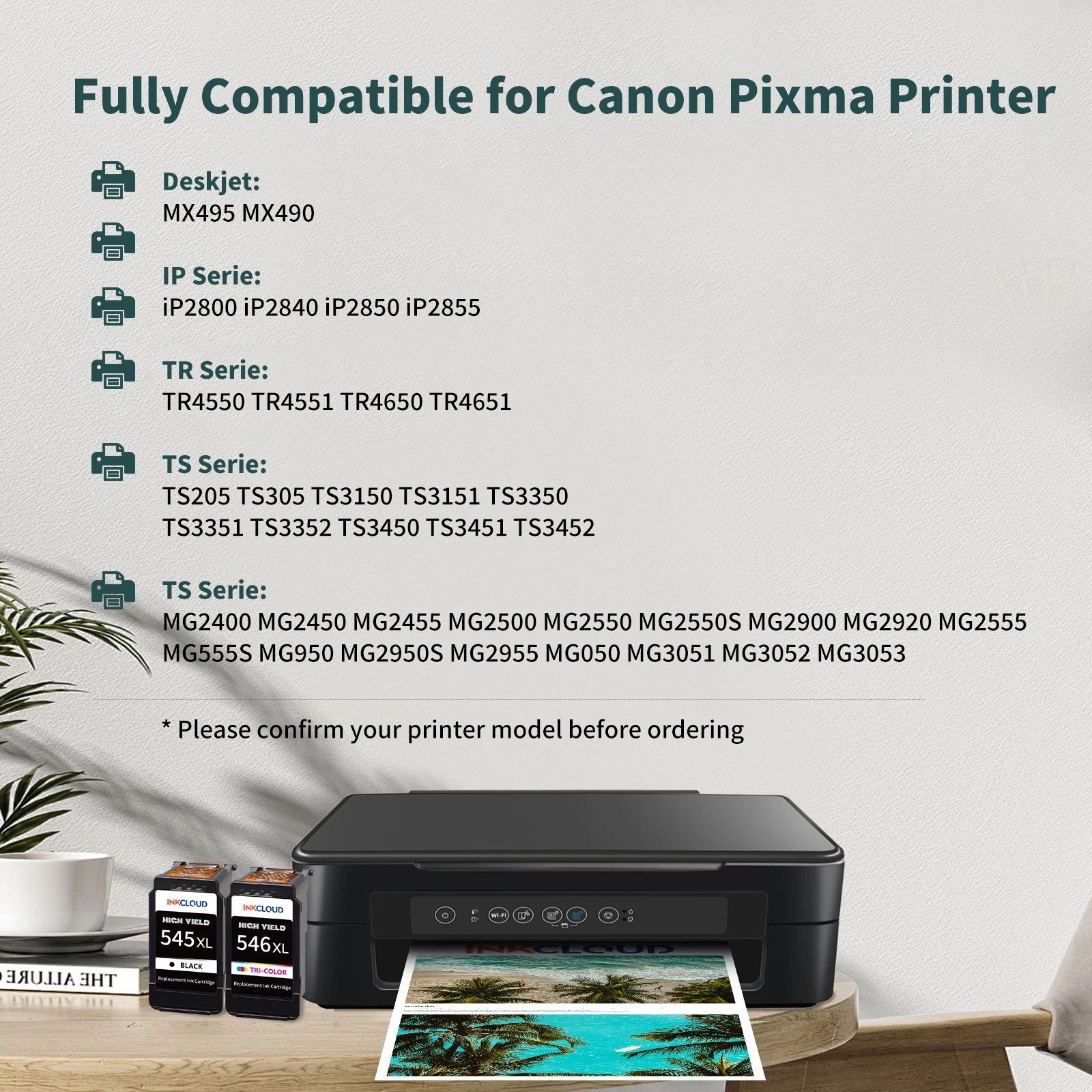 INKCLOUD PG-545XL CL-546XL remplacement pour Canon PG545 XL CL546 XLPixma TS3450 TS3350 TS3150 TR4550 TR4650 MG2550S MG3050 MX495