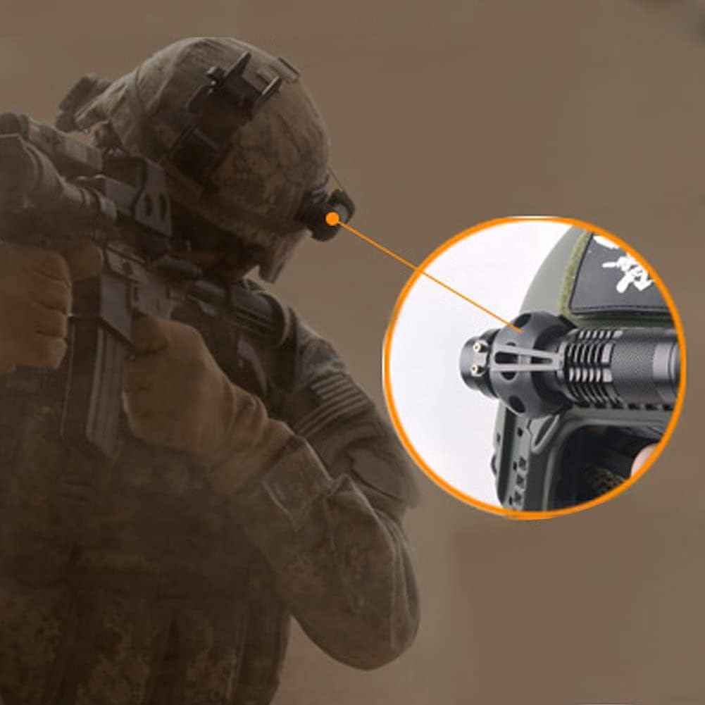 BOOIU casco táctico linterna abrazadera montaje 360 grados de liberación rápida Universal Rail casco luz antorcha soporte adaptador