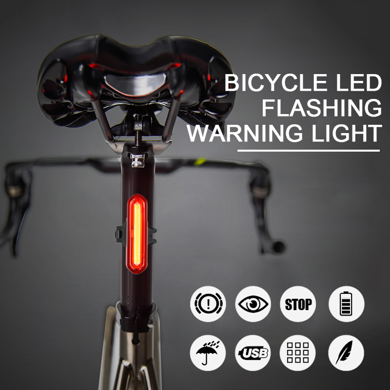 Luz trasera de bicicleta impermeable LED luz delantera trasera de bicicleta recargable por USB conducción de montaña ciclismo lámpara trasera luz de bicicleta