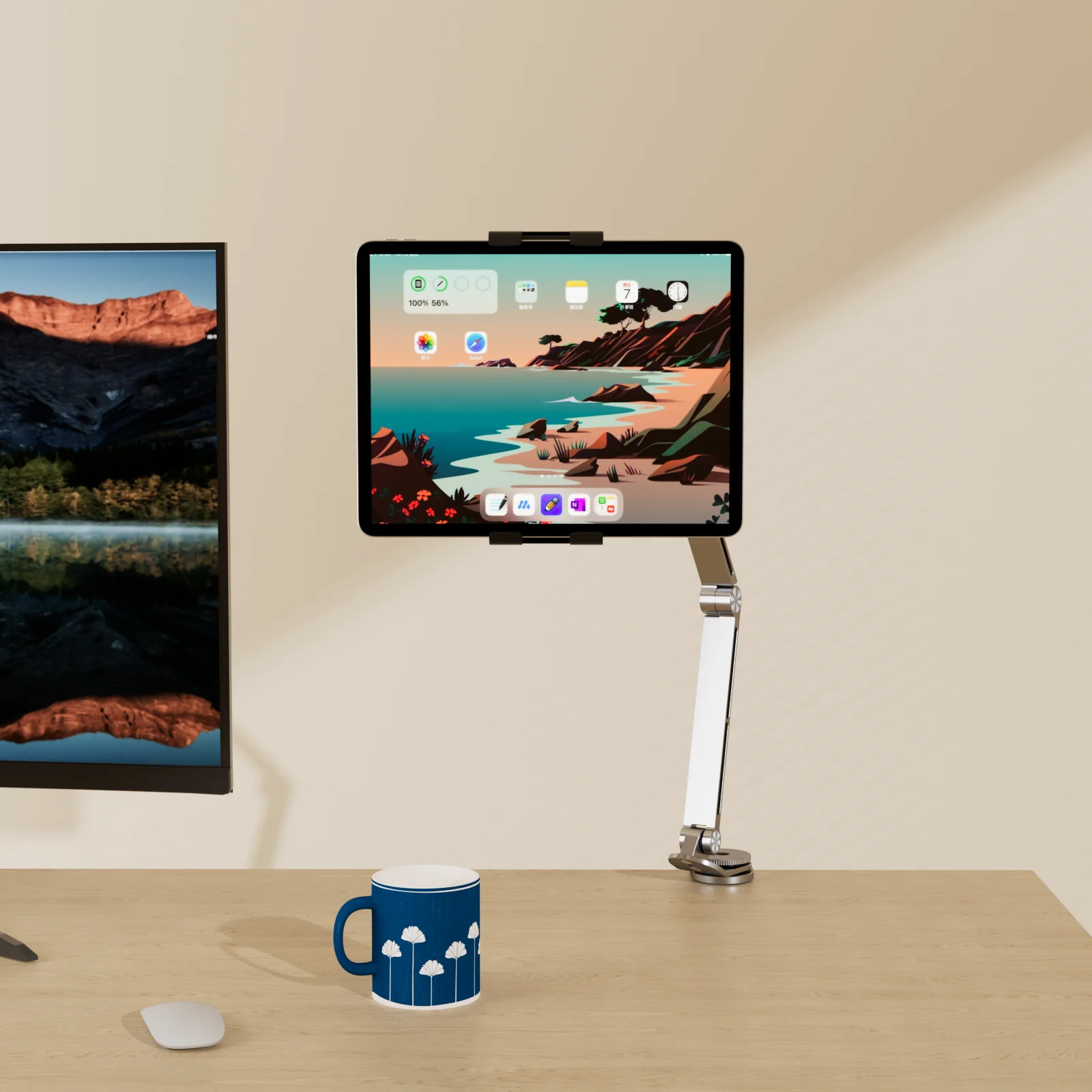 Soporte para tableta de 3 varillas con rotación de 360 y ángulos ajustables Compatible con tabletas, teléfonos y portátiles, portátil y plegable