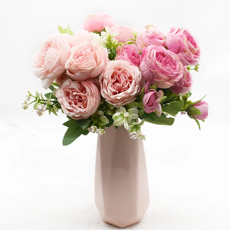 造花牡丹の花束ホームルームの装飾結婚式 Diy フェスティバル屋内家具スクラップブッキング盆栽ギフト Accessori