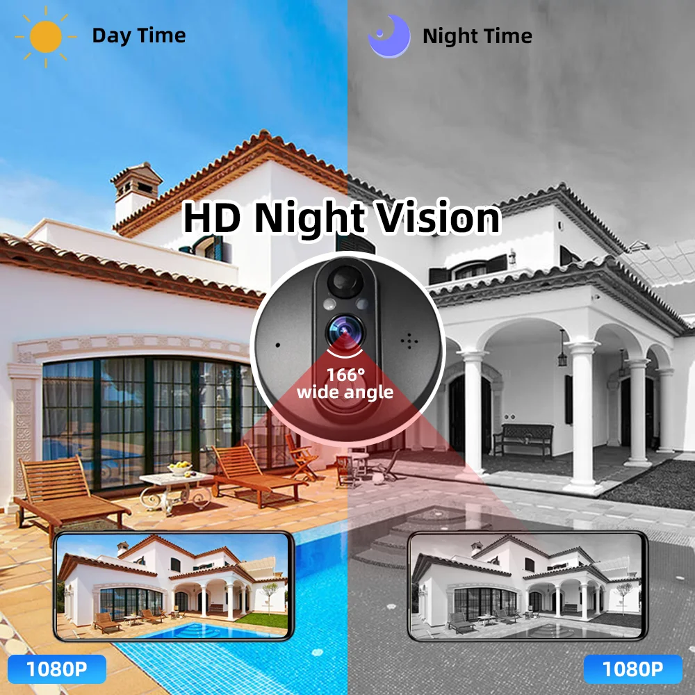 1080P Tuya Smart WiFi Door Bell Eye Peephole Camera Viewer 2-way Audio Home Security  4.3' FHD Digital Viewer Alexa Doorbell