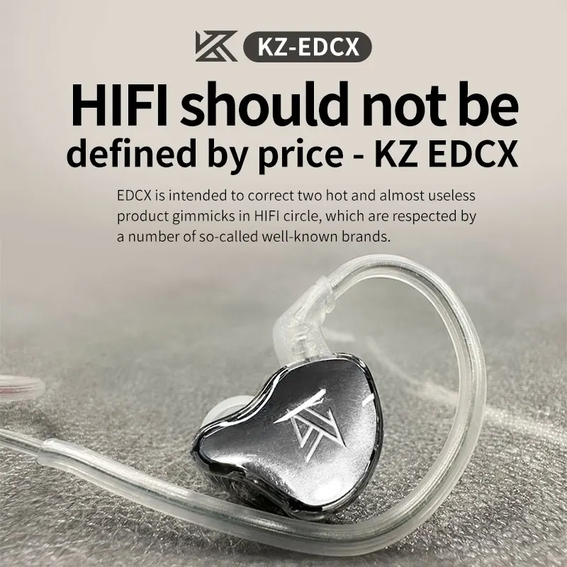 Проводная гарнитура KZ EDC EDCX, подвесные наушники-вкладыши, наушники с микрофоном, игровой спортивный монитор, наушники с шумоподавлением