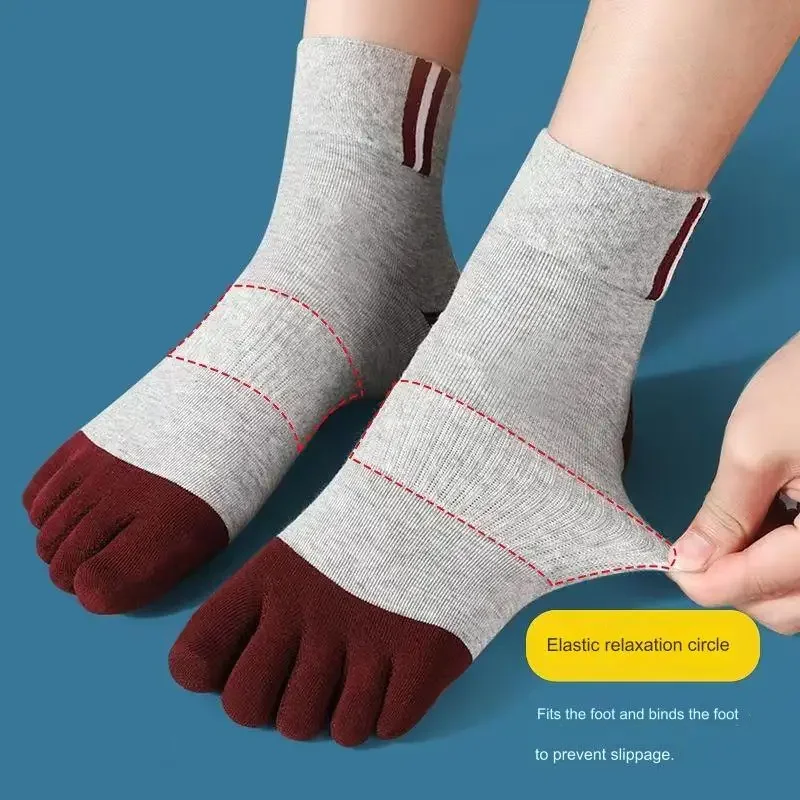 5 pares de calcetines informales de algodón con cinco dedos para hombre, calcetines deportivos transpirables con cinco dedos, calcetines con punta abierta de alta calidad para hombre