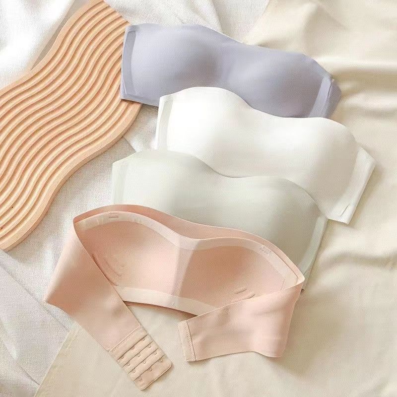 Top de tubo sin costuras para mujer, sujetador Invisible sin tirantes, ropa interior fina antideslizante, Bralette de realce, lencería femenina inalámbrica