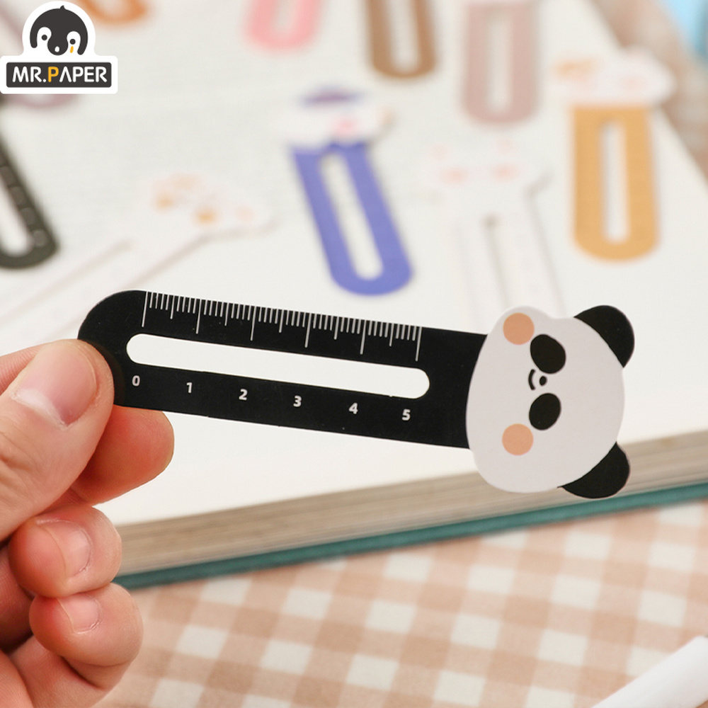 Mr. Giấy 30 Cái/hộp Hoạt Hình Hình Dấu Gấu Mèo Con Sinh Viên Thước Bookmark Đánh Dấu Sinh Viên Tiếp Liệu