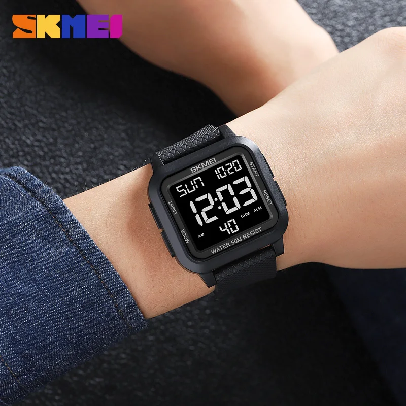 Skmei 1894 relógio esportivo de luxo para homens militar eletrônico à prova d'água display led digital relógios de pulso masculinos 1858 reloj hombre